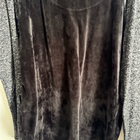 Gray and Black velvet Women's Top - Picture 3 of 6